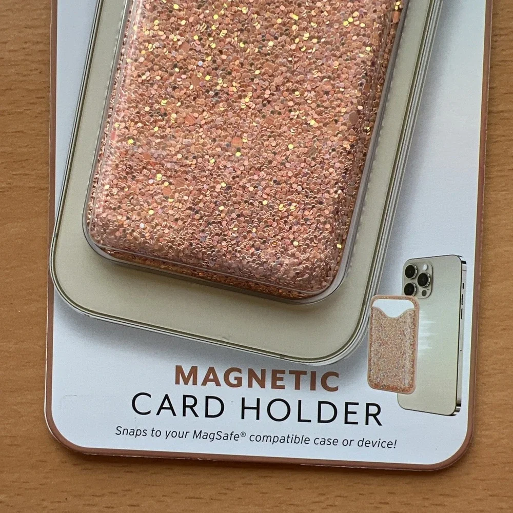 Magnetic‎ Credit Card Holder NEW Phone MagSafe Compatible Glitter Card Holder